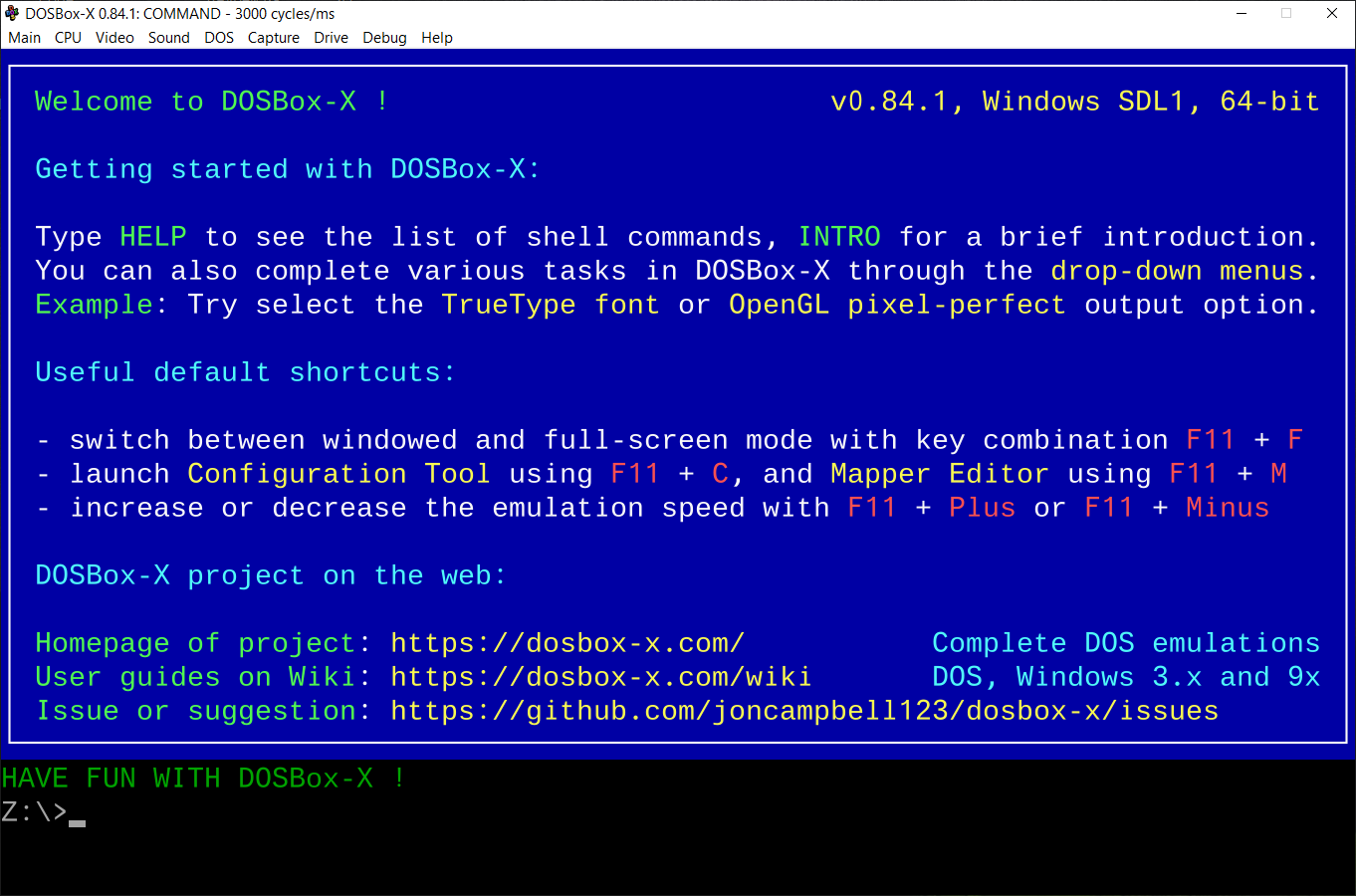 Программа DOSBox